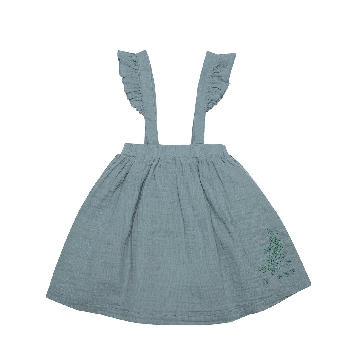 Bio-Musselin Babykleid Aqua mit Rüschen | OrganicEra | GOTS-zertifiziert & luftig leicht