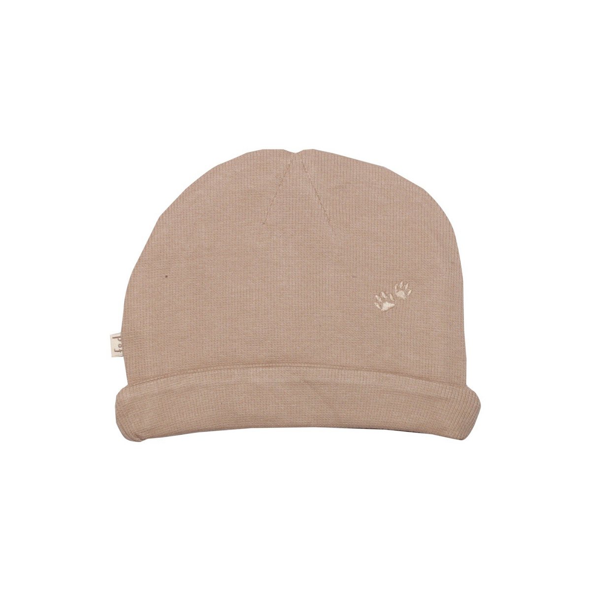 Bio-Baby-Beanie in Taupe | 2×2 Rippstrick aus Bio-Baumwolle | Frogs and Dogs