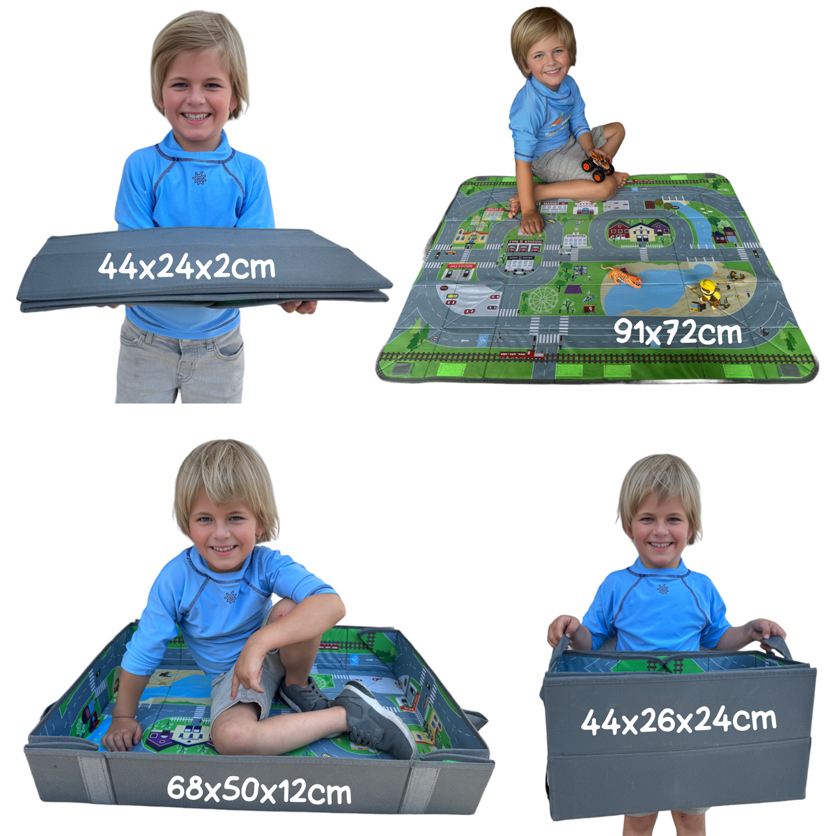 4-in-1 Auto Organizer & Spielteppich Stadt