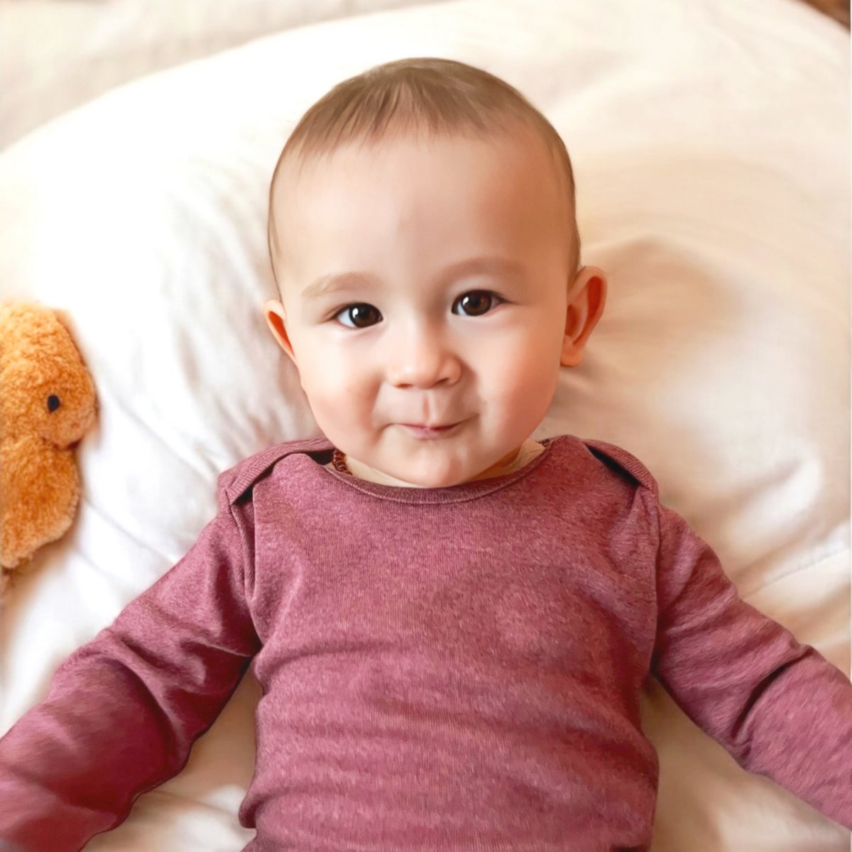 OrganicEra Baby Langarmbody Bordeaux | GOTS-zertifizierte Bio-Baumwolle