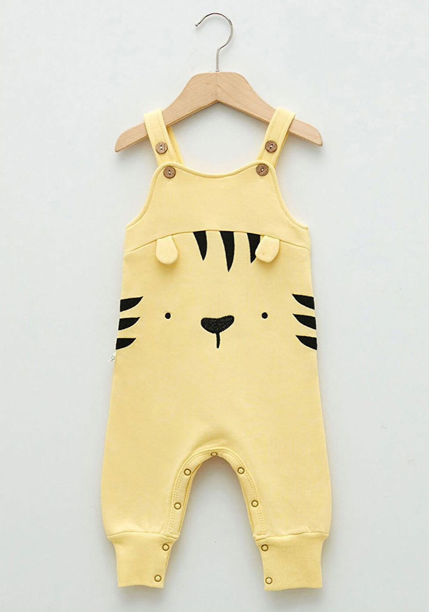 OrganicEra Baby-Latzhose aus Bio-Baumwolle mit Stickerei | Gelb