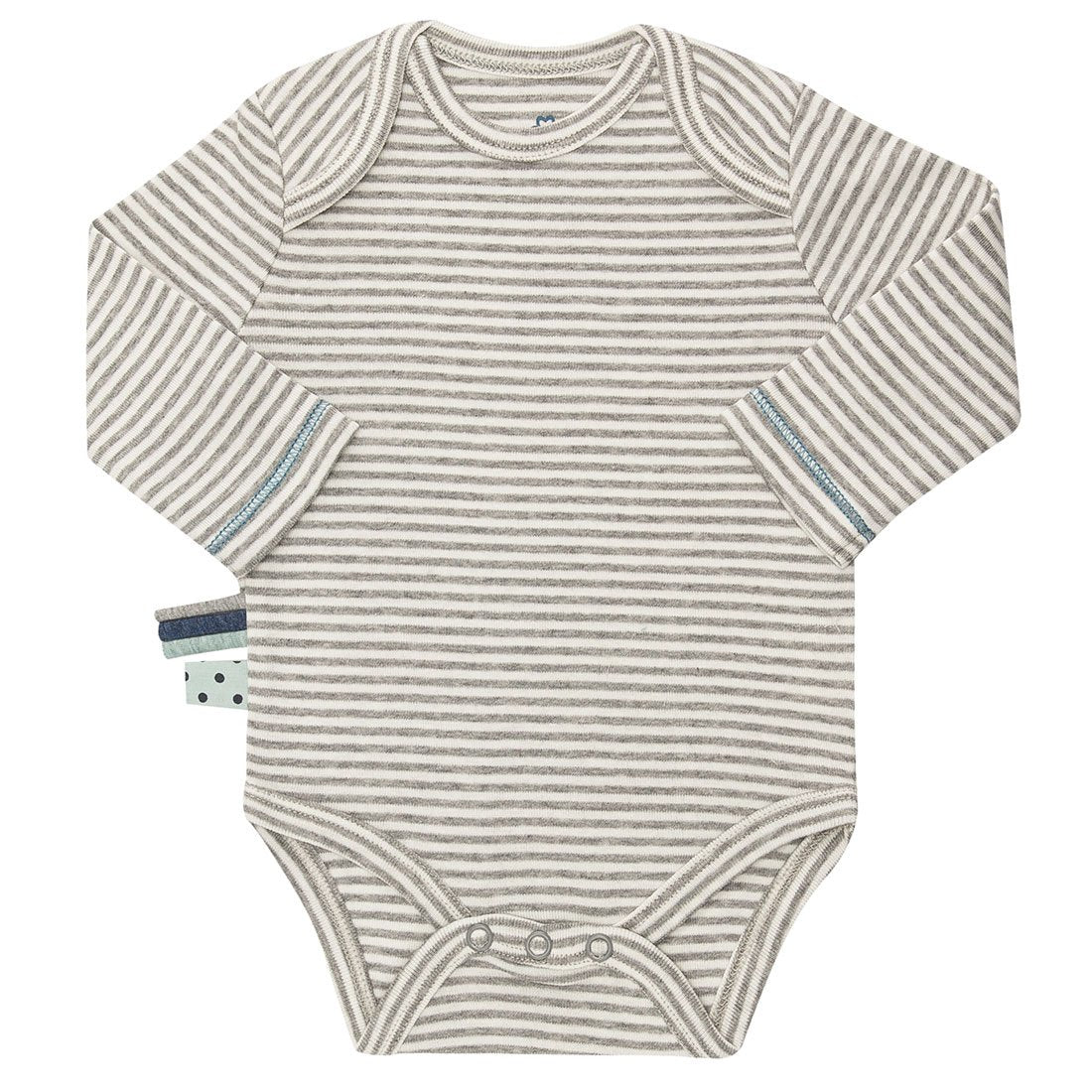 OrganicEra Baby Langarmbody grau gestreift | GOTS-zertifiziert & aus Bio-Baumwolle