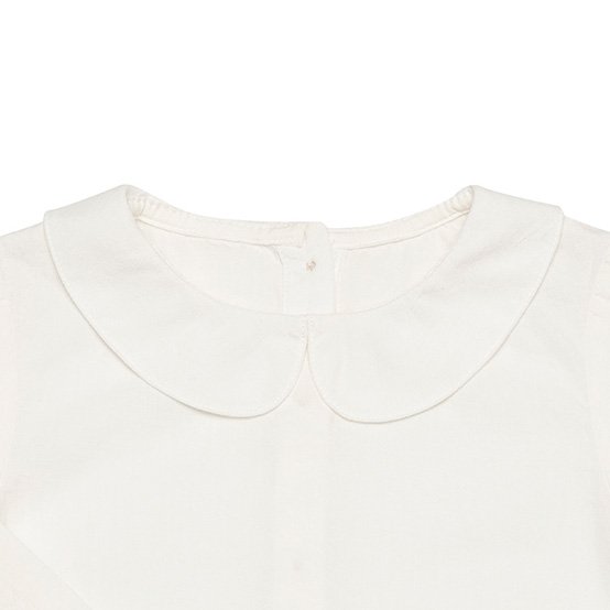 Mädchen Bluse aus Bio-Baumwolle mit Peter Pan Kragen – Weiß