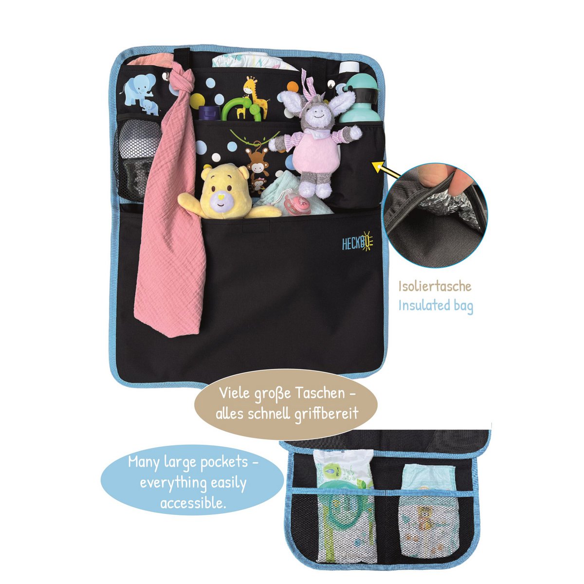 Autositz Sitzauflage Organizer Autobuddy Kinder Tiere Mama