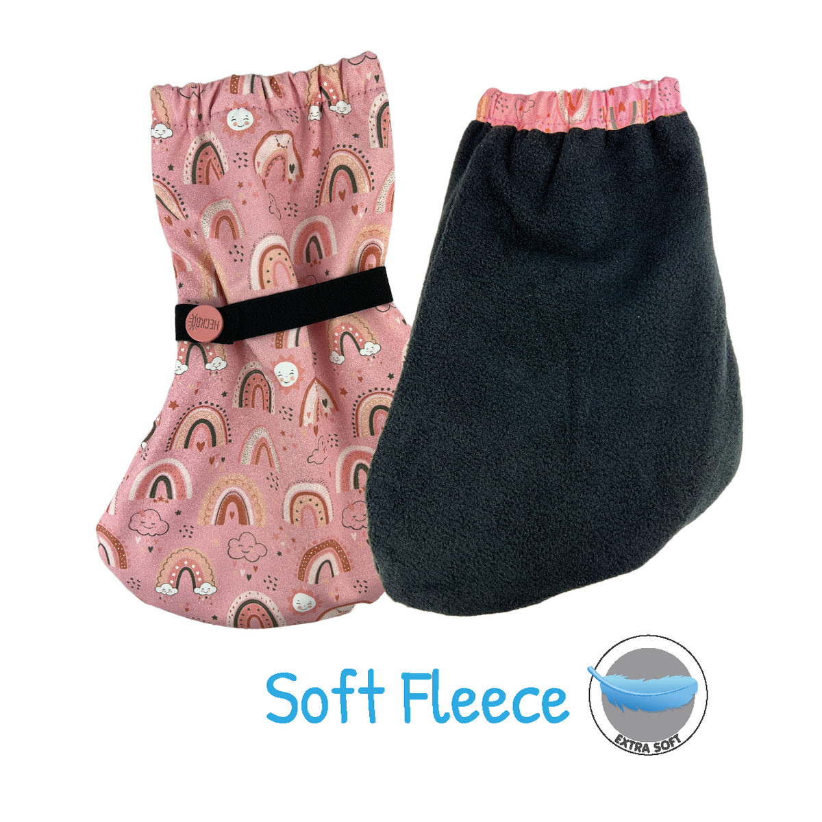 Baby Füßlinge mit Vlies Futter - Regenbogen
