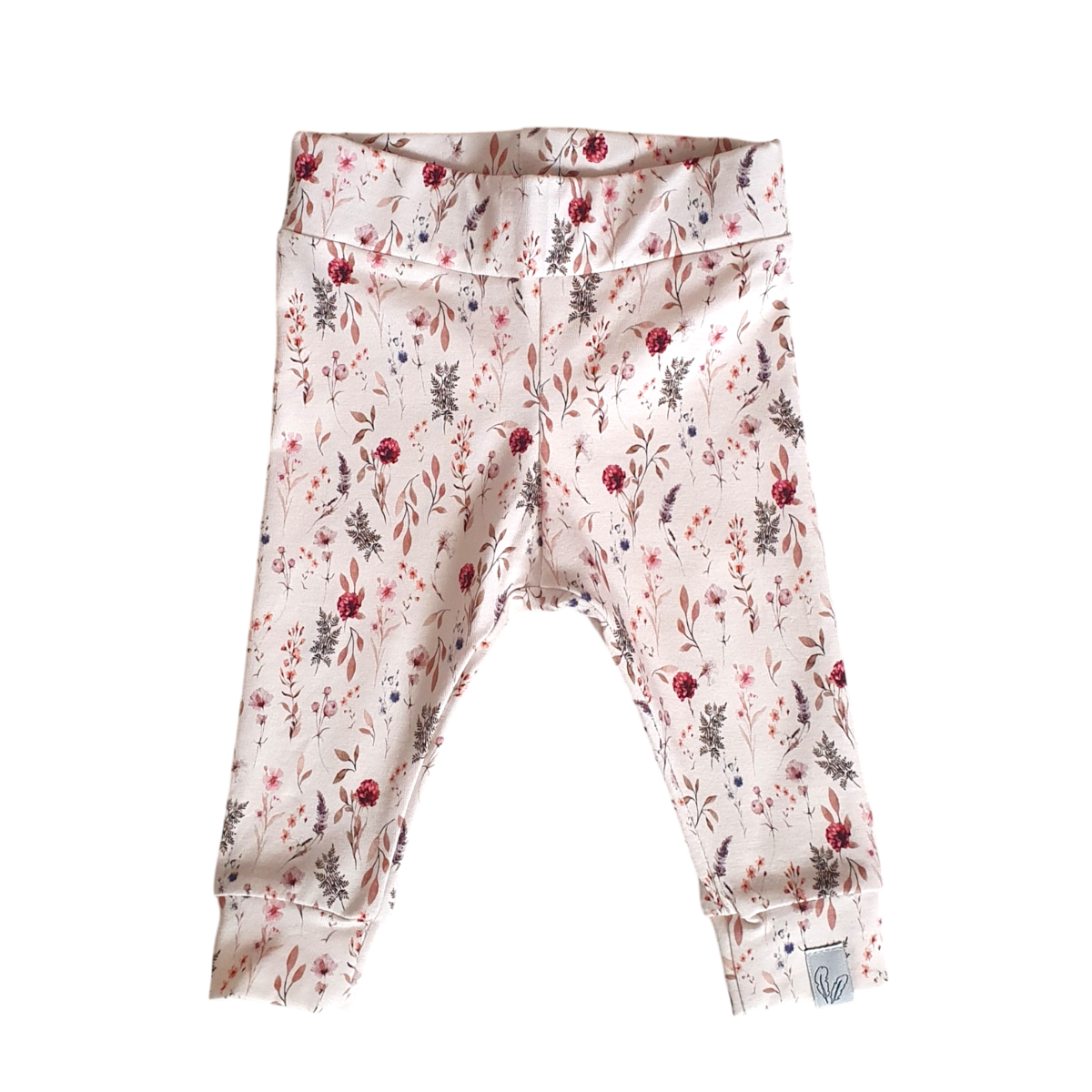 Babyhose für Neugeborene GOTS | Romantisches Blumenmuster – weich & bio