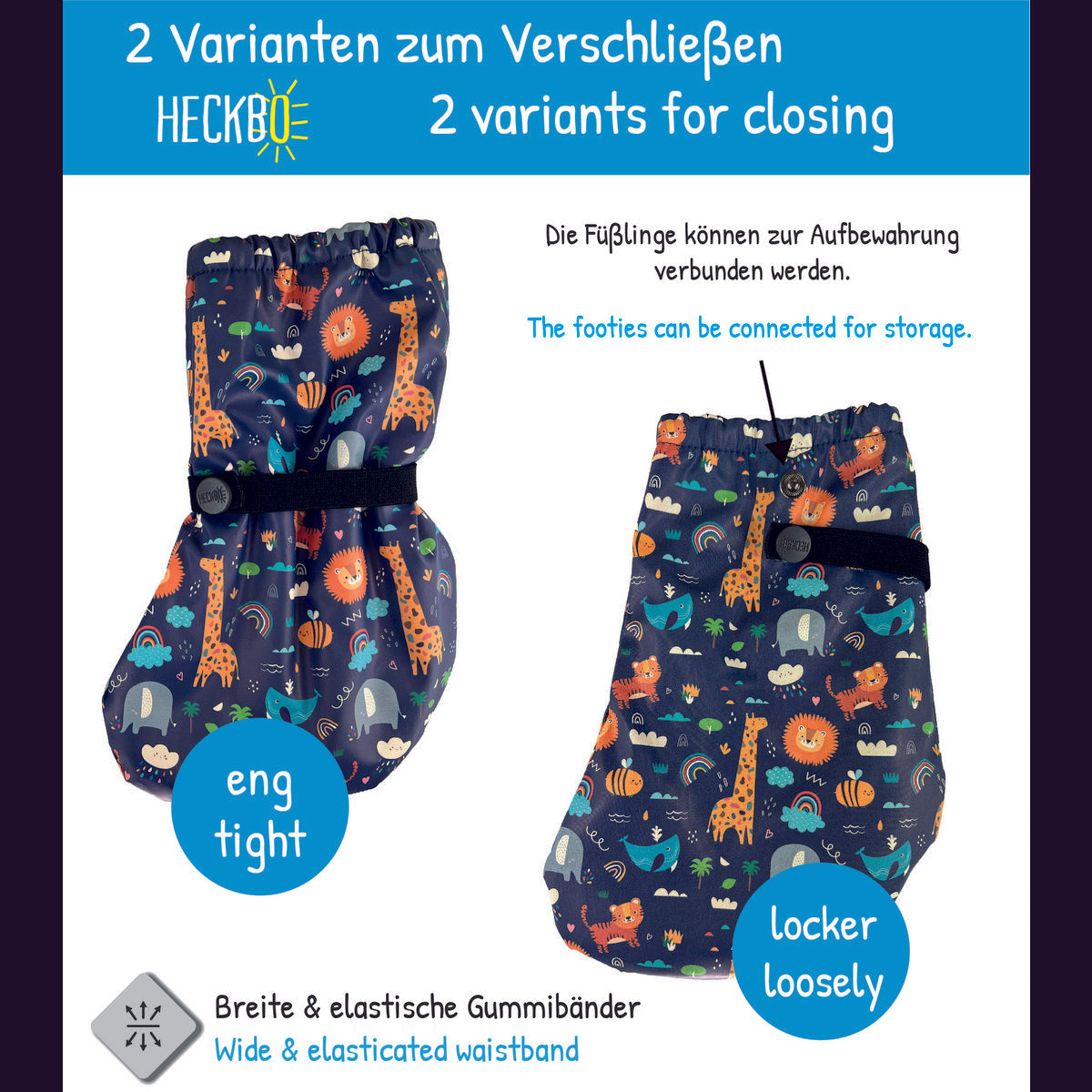 Baby Füßlinge mit Vlies Futter - Dschungel