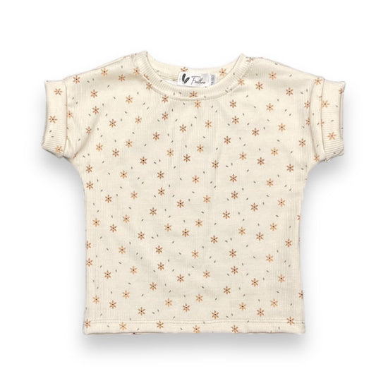 Babyhemd mit Sternblumen-Print in Gold | Handgefertigt & Öko-Tex-zertifiziert