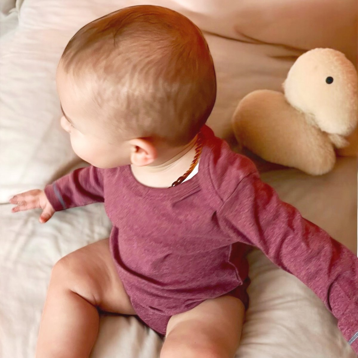OrganicEra Baby Langarmbody Bordeaux | GOTS-zertifizierte Bio-Baumwolle