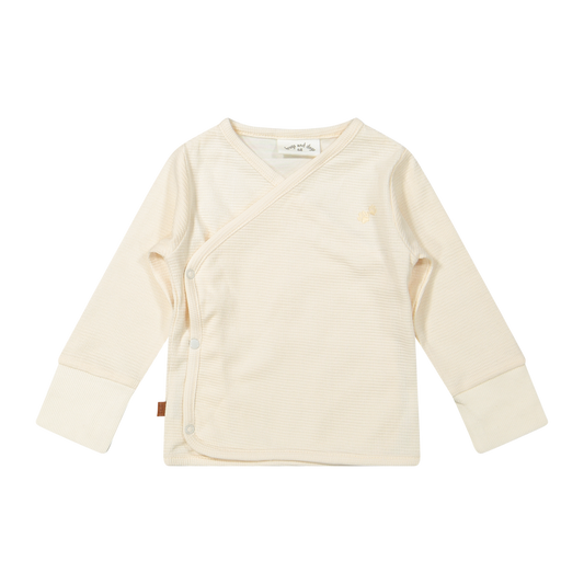 Wickelshirt aus Bio-Waffelstoff – in sanftem Creme