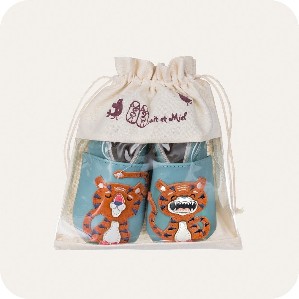 Weiche Wildleder-Lauflernschuhe mit Tiger-Motiv – Perfekt für kleine Entdecker