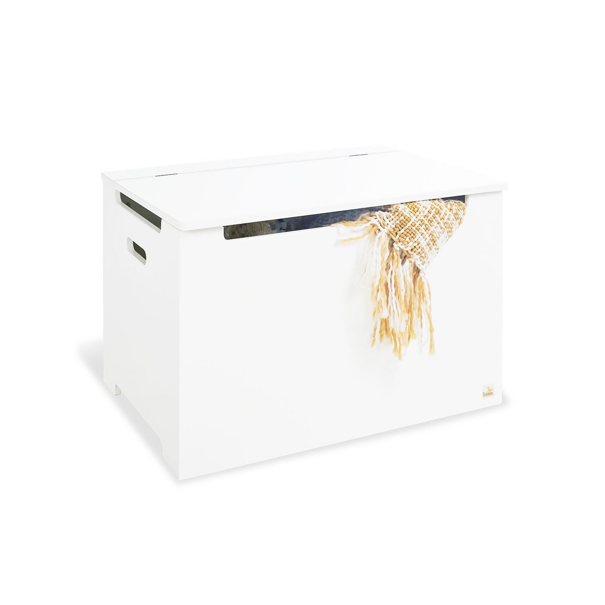 Aufbewahrungsbox aus Holz, weiß lackiert – mit Deckel & Sitzfunktion