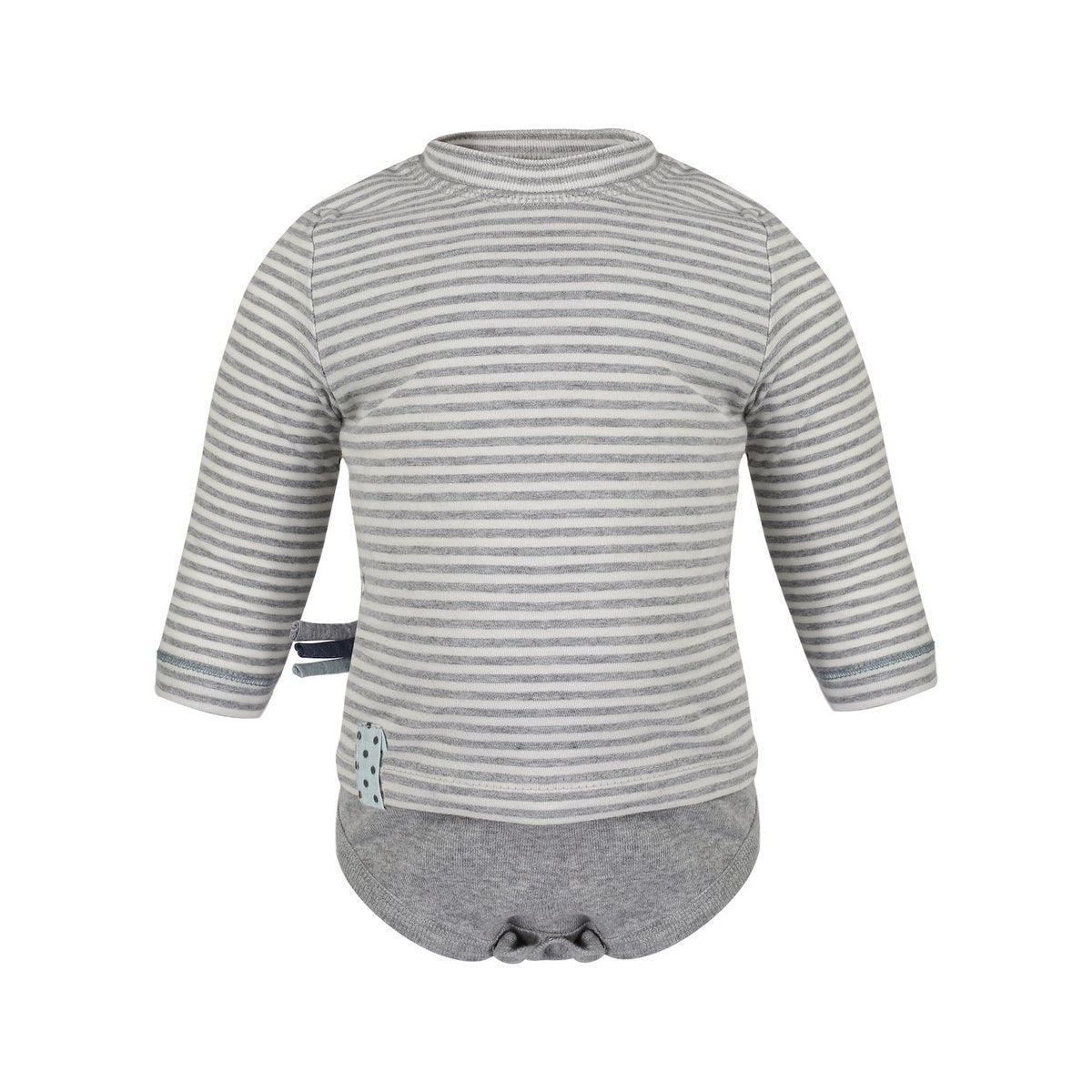 OrganicEra Organic Baby L/S T-Shirt Body, Grey Striped