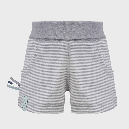 OrganicEra Bio-Baby-Shorts grau gestreift
