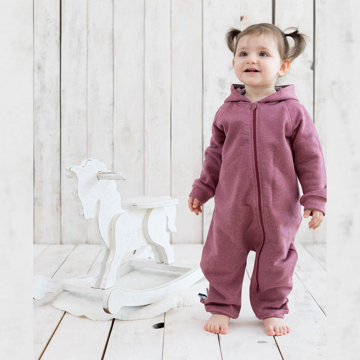 OrganicEra Organic Baby Overall with Zipper, Bordeaux