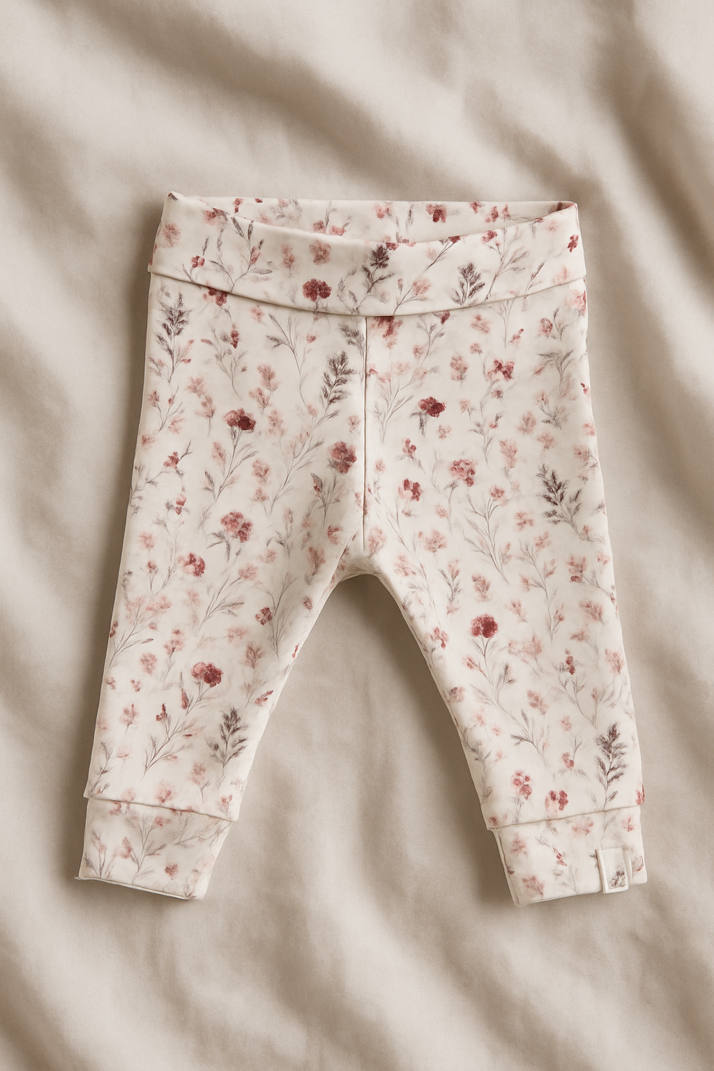 Babyhose für Neugeborene GOTS | Romantisches Blumenmuster – weich & bio