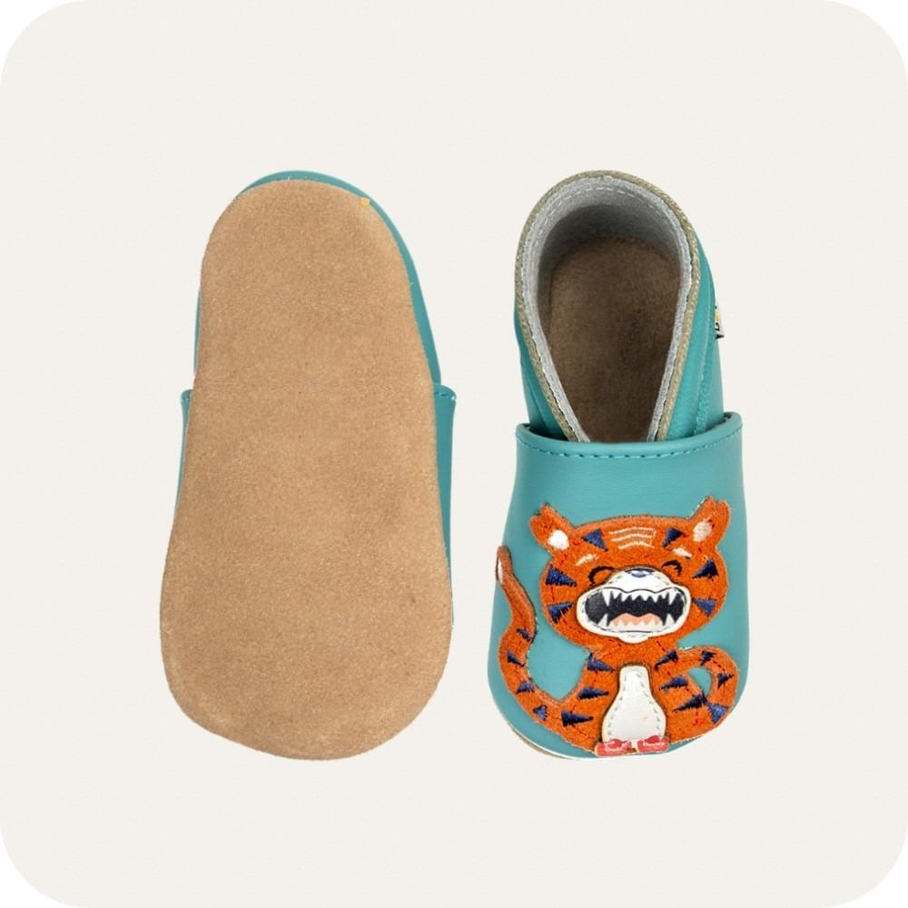 Weiche Wildleder-Lauflernschuhe mit Tiger-Motiv – Perfekt für kleine Entdecker