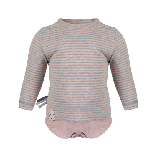 OrganicEra Organic Baby L/S T-Shirt Body, Rose gestreift