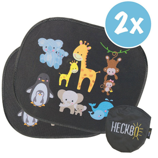 2er Set Auto Sonnenblenden "Baby Tiere mit Mama"