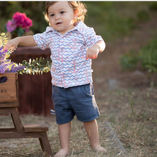 Bio-Baby-Shorts Indigo | Bequeme Sommerhose aus GOTS-Baumwolle