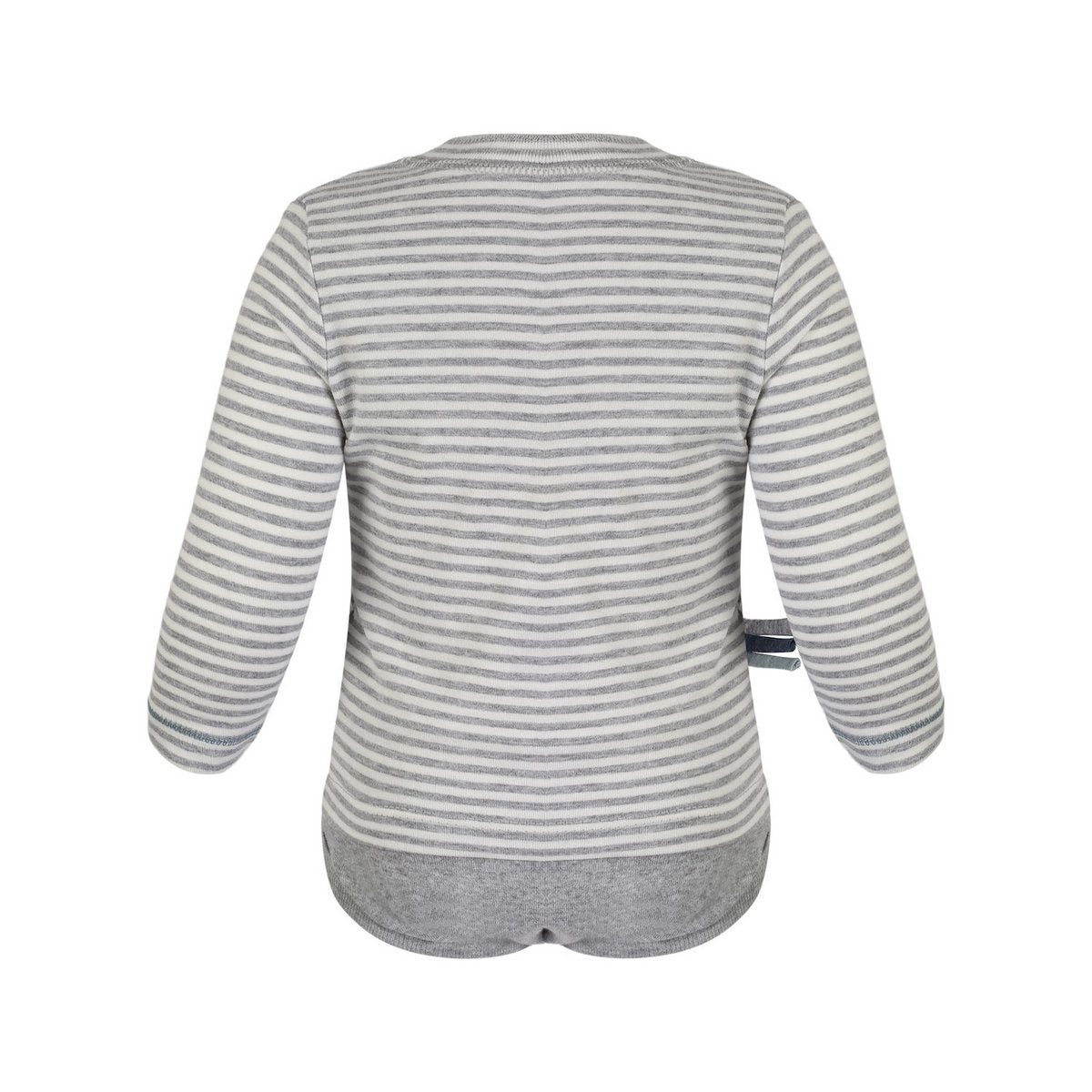OrganicEra Organic Baby L/S T-Shirt Body, Grey Striped